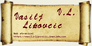 Vasilj Lipovčić vizit kartica